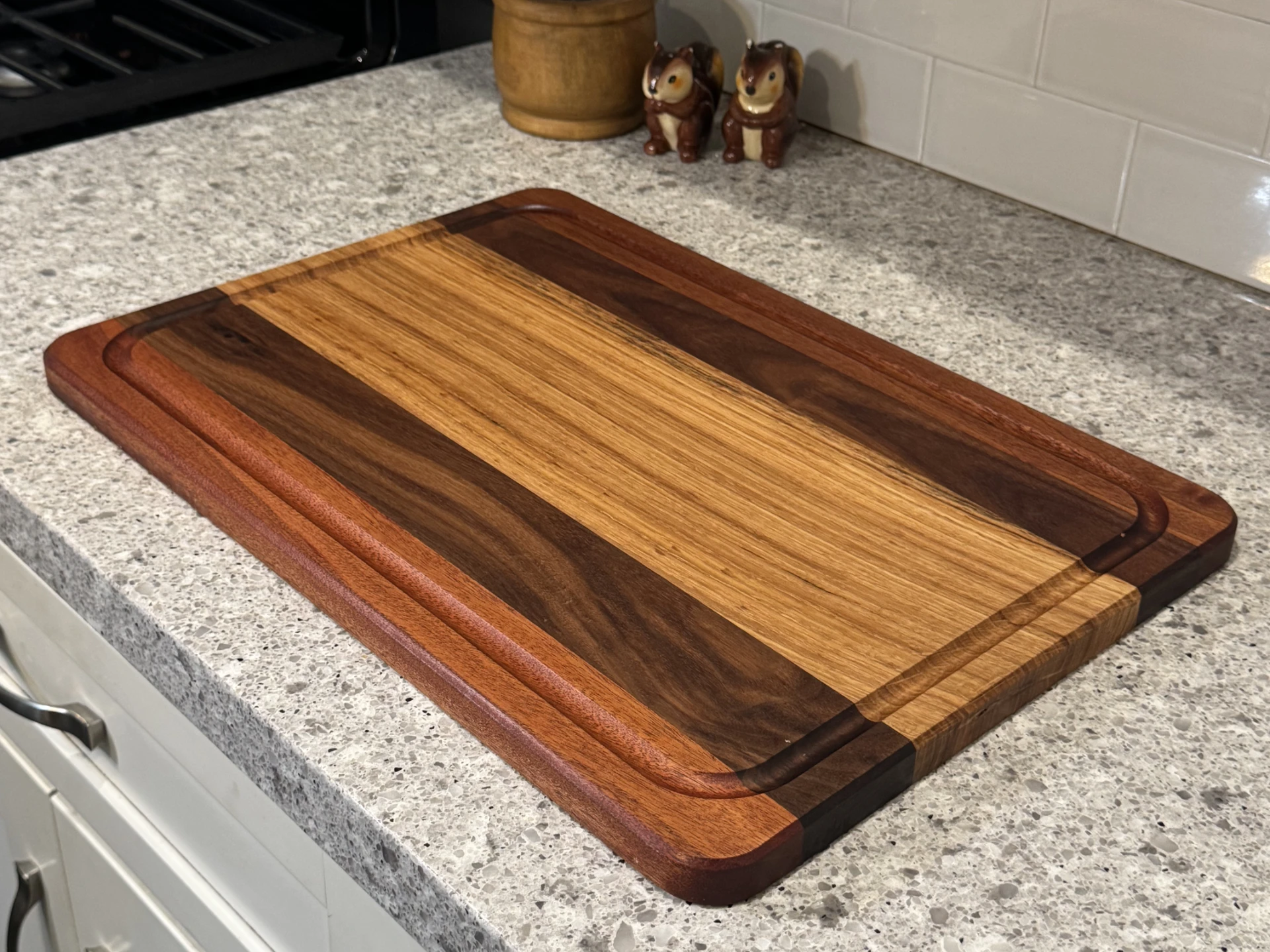 walnut guitar phone stand